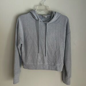 Women’s Smalll Light Blue Gypsy Cloud Cropped, Fleece Hooded Sweatshirt